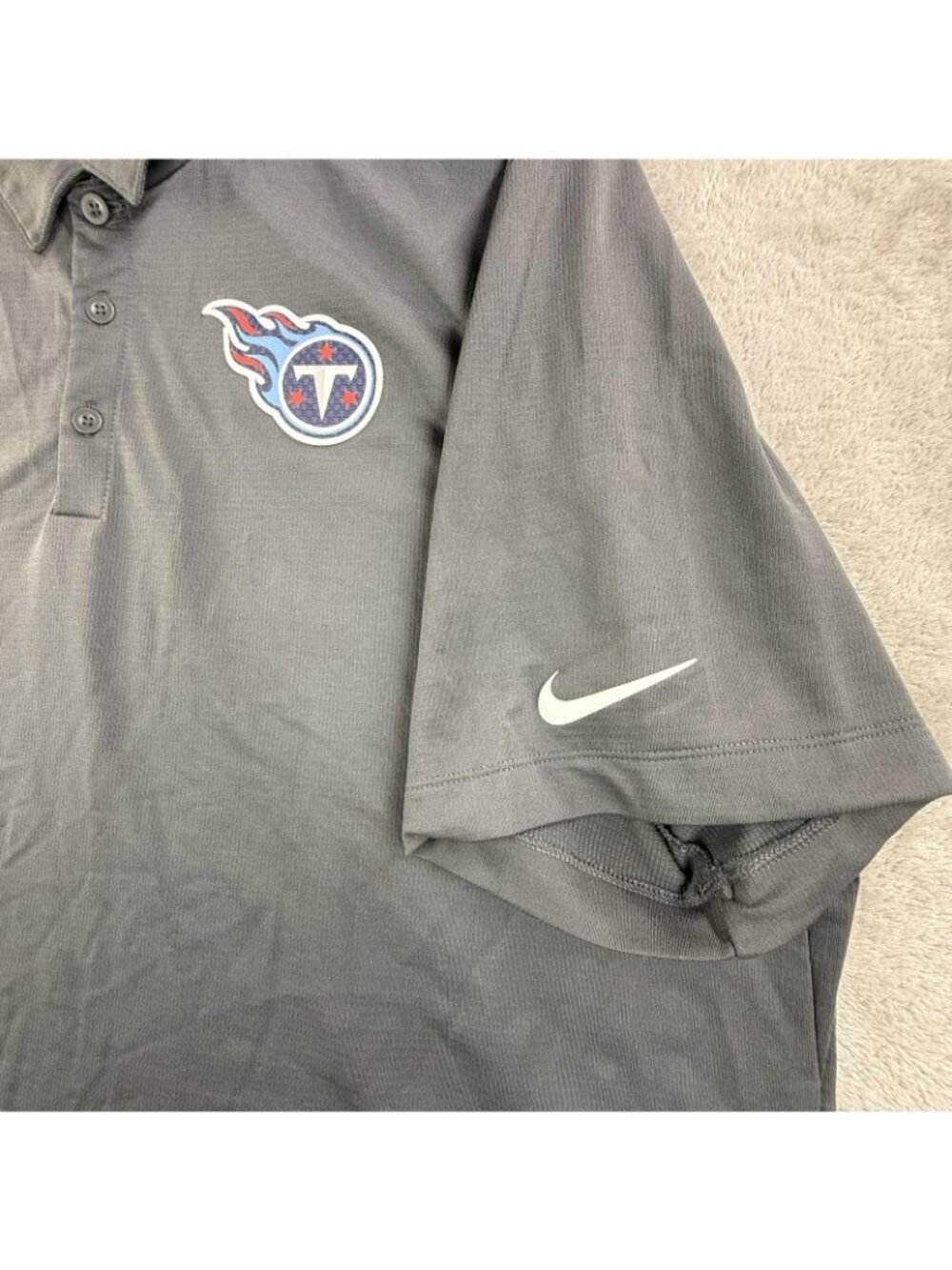 Tennessee Titans Shirt Mens 2XL Gray NFL Football Nike Dri Fit Golf Polo - Picture 6 of 12